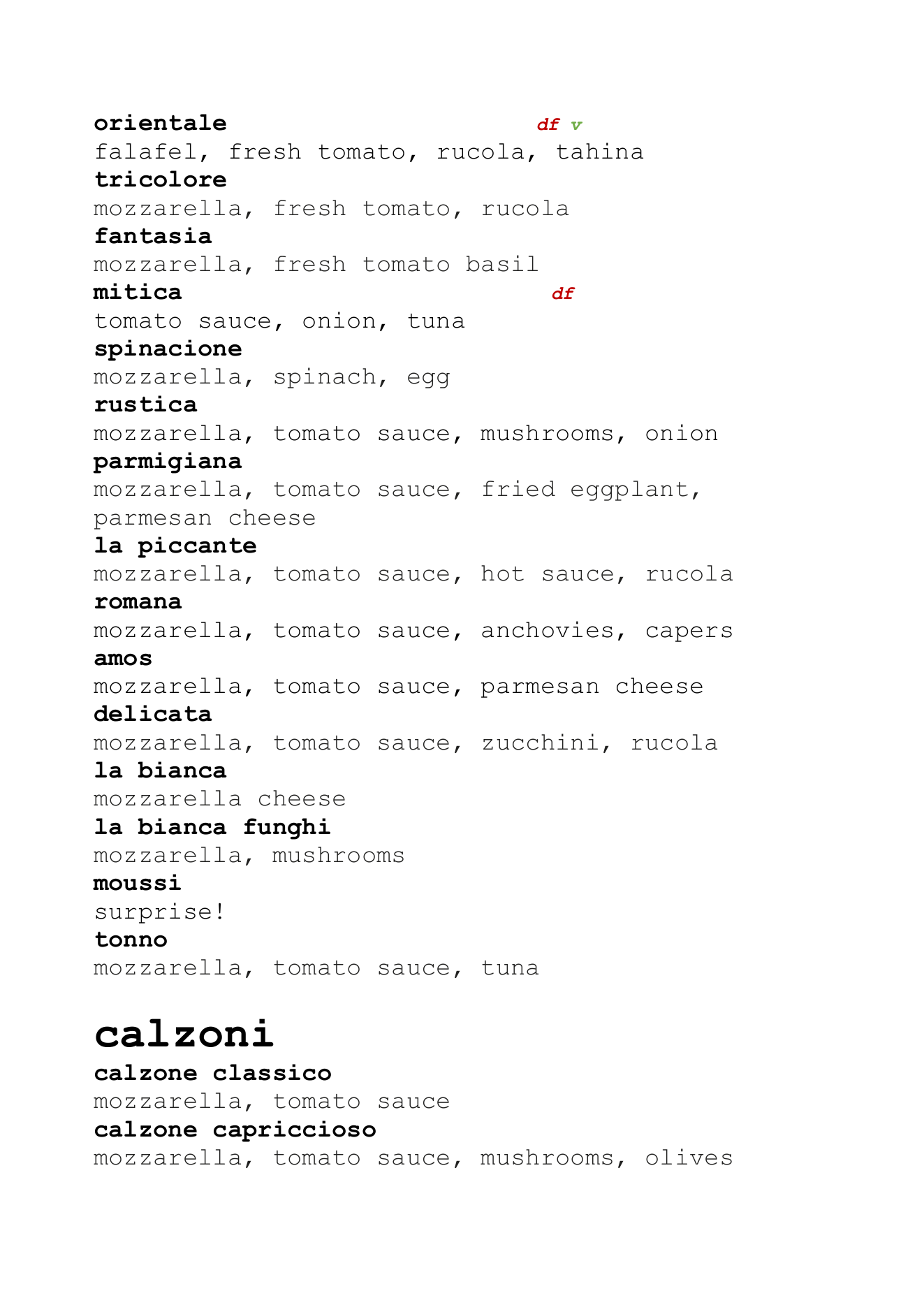 Carmel menu page 2