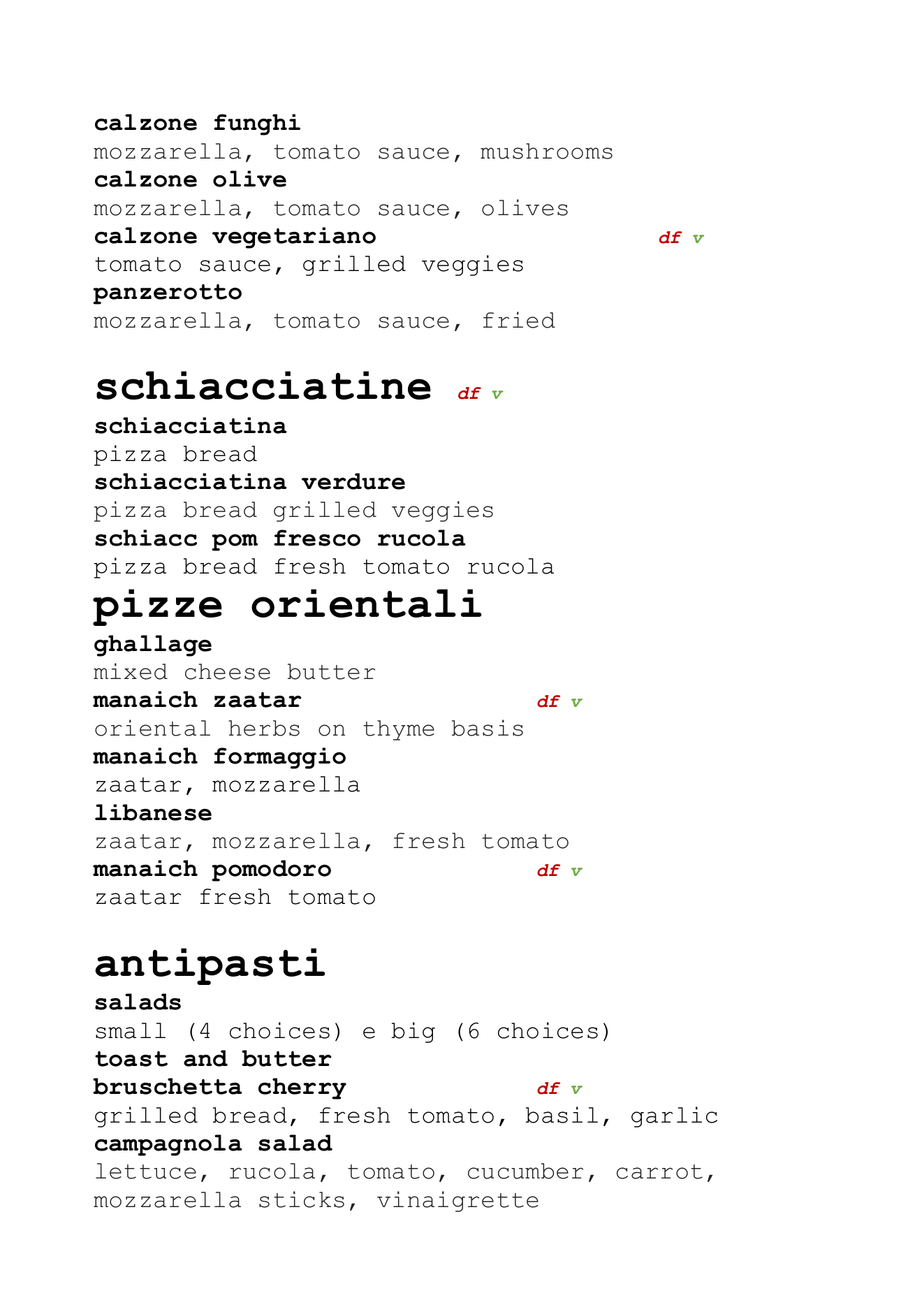 Carmel menu page 3