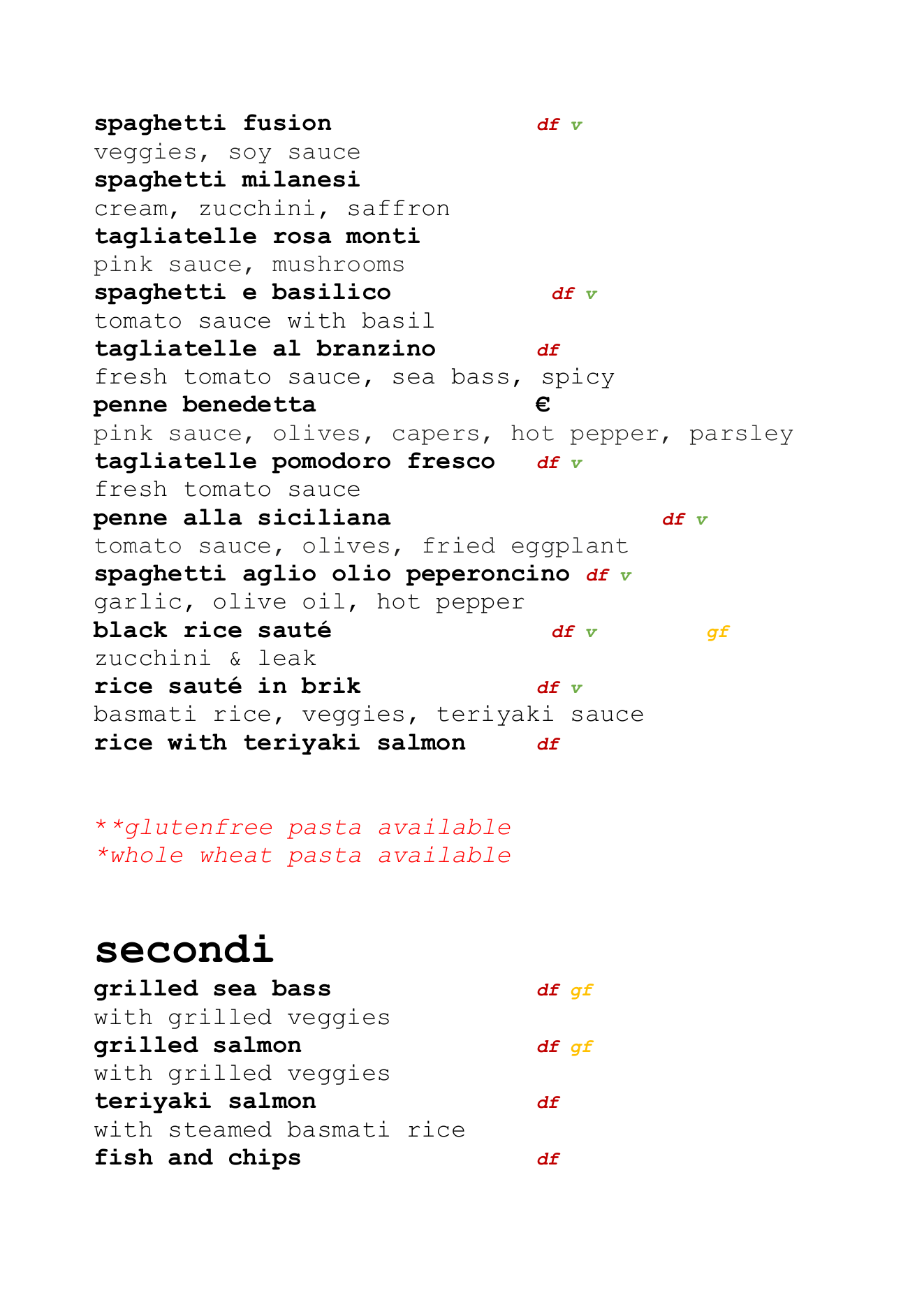 Carmel menu page 5