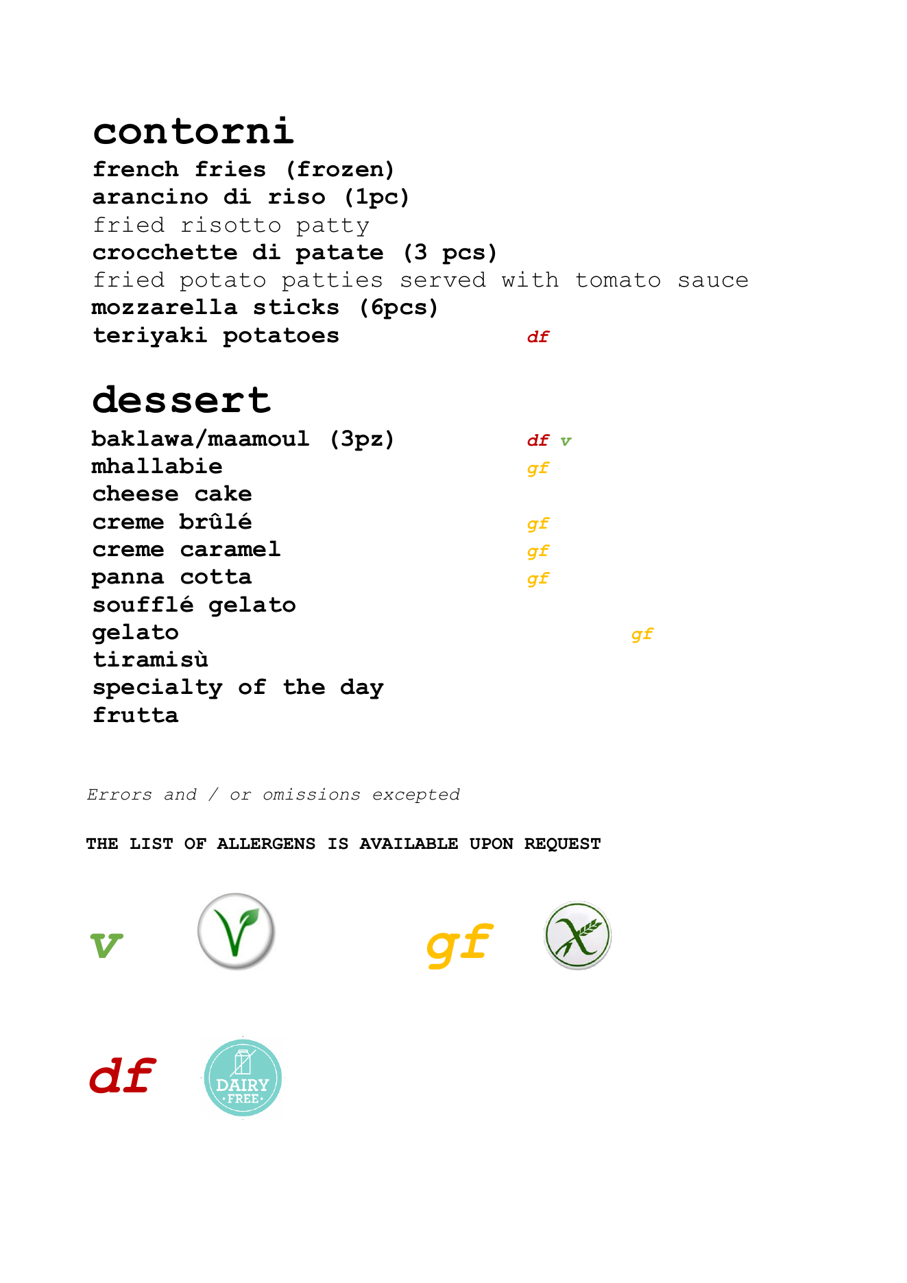 Carmel menu page 7