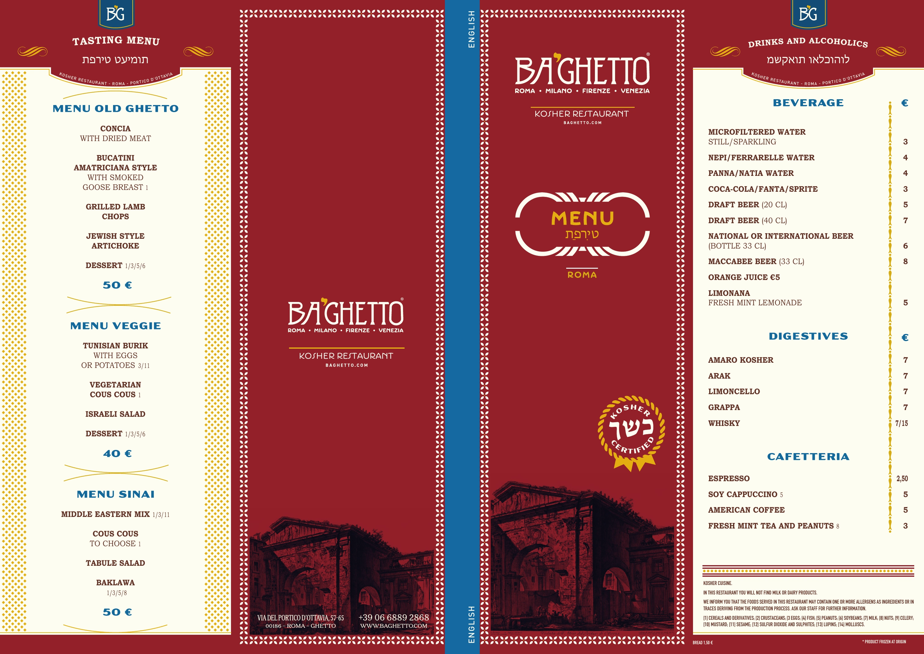 Ba Ghetto menu page 1
