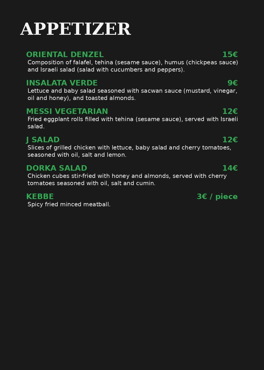 Denzel menu page 3