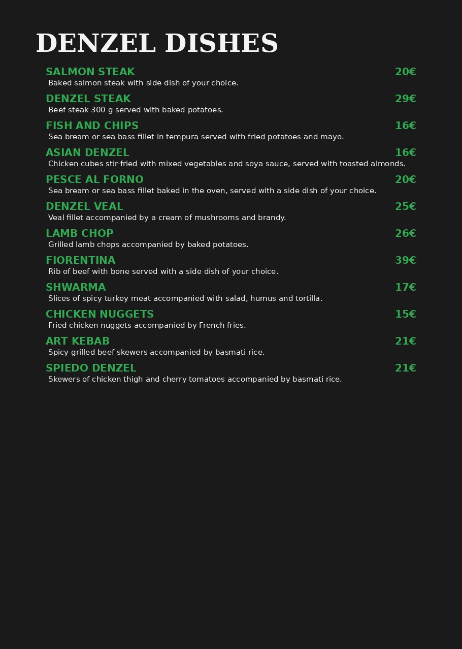 Denzel menu page 7